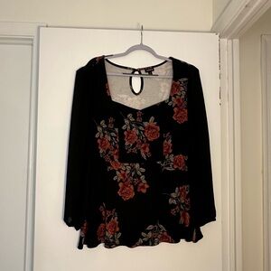 Black Floral Blouse